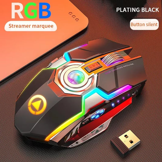 Ergonomic Wireless Gaming Mouse with RGB Backlight